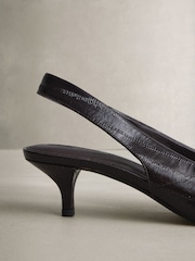 Berry Red N.Premium Leather Slingback Heels - Image 3 of 5