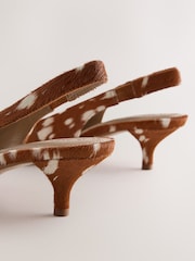 Tan Brown N.Premium Leather Slingback Heels - Image 9 of 9