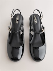 Black Forever Comfort® Round Toe Slingback Mary Jane Heels - Image 6 of 9