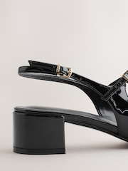 Black Forever Comfort® Round Toe Slingback Mary Jane Heels - Image 7 of 9