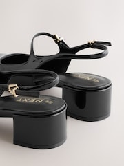 Black Forever Comfort® Round Toe Slingback Mary Jane Heels - Image 9 of 9