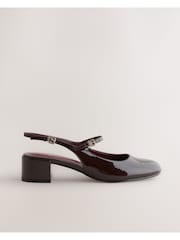Berry Red Forever Comfort® Round Toe Slingback Mary Jane Heels - Image 1 of 9