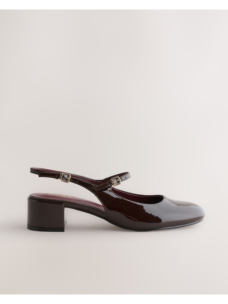 Berry Red Forever Comfort® Round Toe Slingback Mary Jane Heels - Image 1 of 9