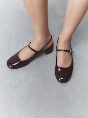 Berry Red Forever Comfort® Round Toe Slingback Mary Jane Heels - Image 6 of 9