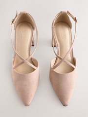 Nude Standard/Wide Fit Forever Comfort® Cross Strap Block Heel Shoes - Image 6 of 9