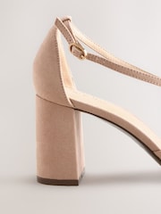 Nude Standard/Wide Fit Forever Comfort® Cross Strap Block Heel Shoes - Image 7 of 9