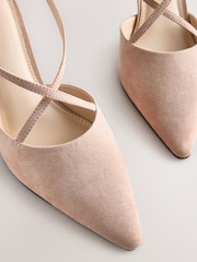 Nude Standard/Wide Fit Forever Comfort® Cross Strap Block Heel Shoes - Image 8 of 9