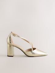 Gold Standard/Wide Fit Forever Comfort® Cross Strap Block Heel Shoes - Image 1 of 5