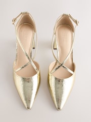 Gold Standard/Wide Fit Forever Comfort® Cross Strap Block Heel Shoes - Image 2 of 5