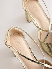 Gold Standard/Wide Fit Forever Comfort® Cross Strap Block Heel Shoes - Image 5 of 5