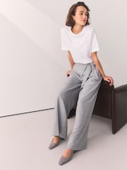 Grey Forever Comfort® Suede Slingback Block Heels - Image 3 of 9