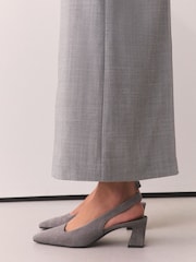 Grey Forever Comfort® Suede Slingback Block Heels - Image 5 of 9