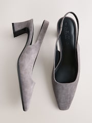 Grey Forever Comfort® Suede Slingback Block Heels - Image 6 of 9