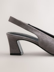 Grey Forever Comfort® Suede Slingback Block Heels - Image 7 of 9