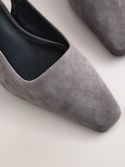 Grey Forever Comfort® Suede Slingback Block Heels - Image 8 of 9