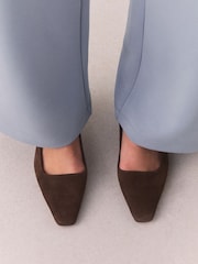 Chocolate Brown Forever Comfort® Suede Slingback Block Heels - Image 2 of 9