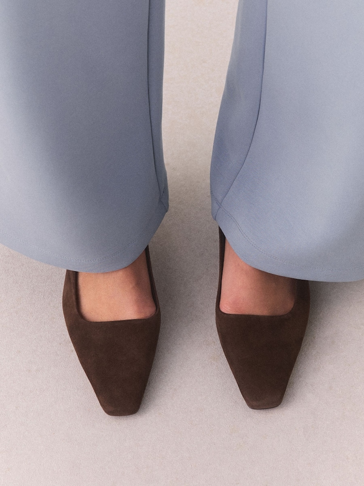 Chocolate Brown Forever Comfort® Suede Slingback Block Heels - Image 2 of 9