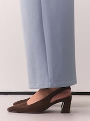 Chocolate Brown Forever Comfort® Suede Slingback Block Heels - Image 5 of 9