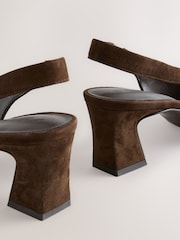 Chocolate Brown Forever Comfort® Suede Slingback Block Heels - Image 9 of 9