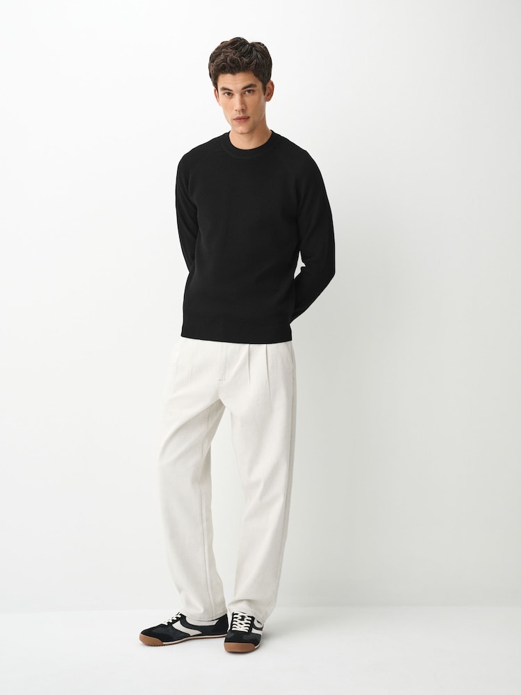 Μαύρο - Essential Textured Knitted Jumper - Εικόνα 2 του 6