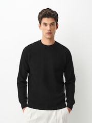 Μαύρο - Essential Textured Knitted Jumper - Εικόνα 4 του 6