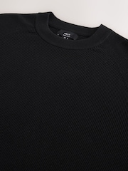 Black Essential Textured Knitted Jumper - Image 8 of 9