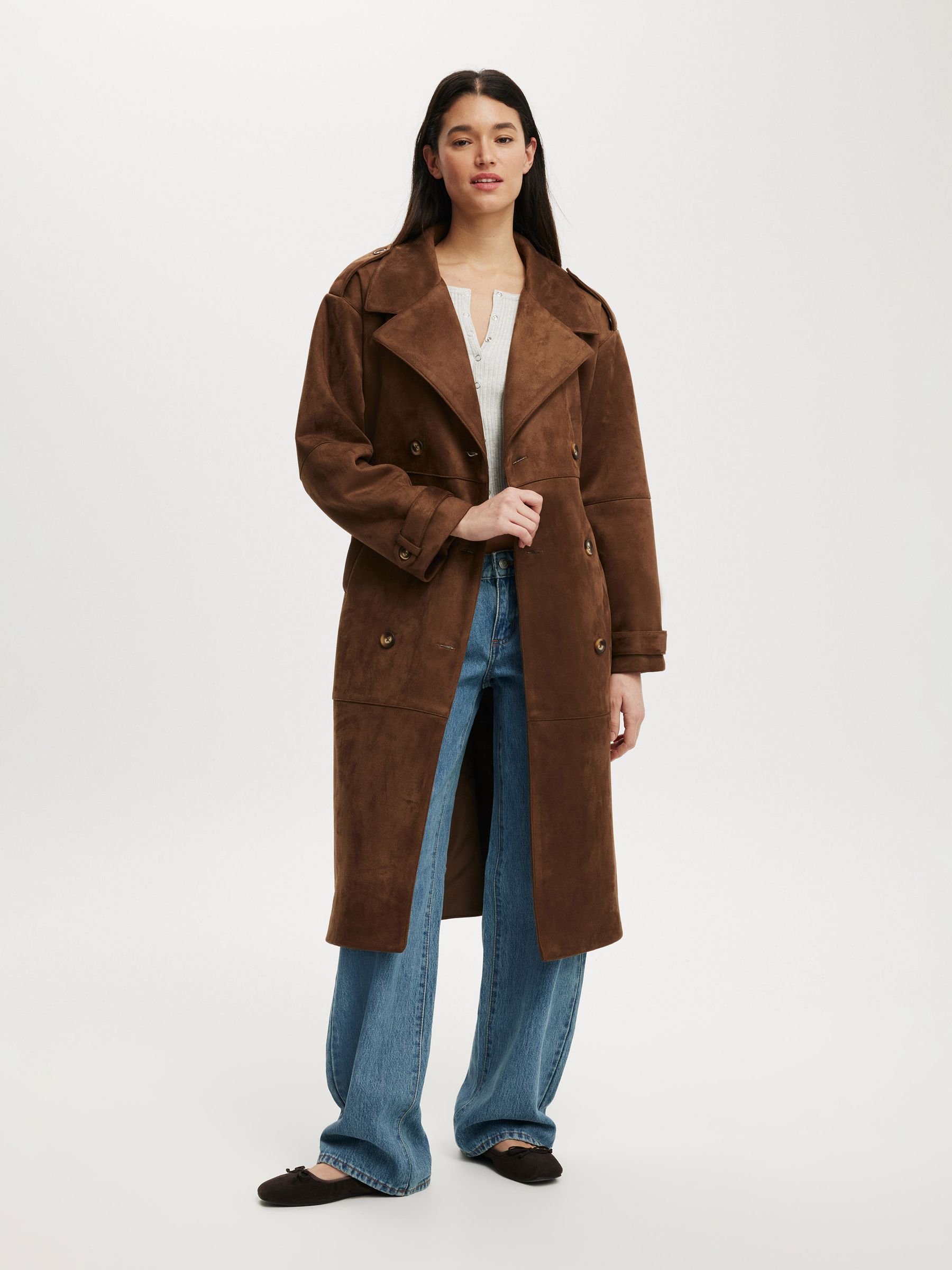 Buy Cotton On Brown Faux Suede Trench Coat from Next South Africa Buy Cotton On Brown Faux Suede Trench Coat from Next South Africa
