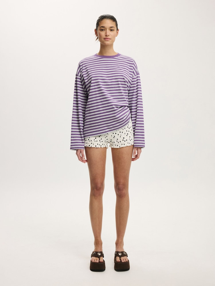 Cotton On Purple Oversized Boxy Long Sleeve T-Shirt - Image 5 of 5 Cotton On Purple Oversized Boxy Long Sleeve T-Shirt - Image 5 of 5