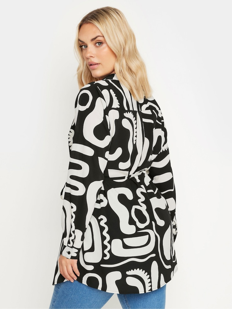 Schwarz - Yours Curve LIMITED COLLECTION Abstract Print Longline Shirt - Bild 4 von 4