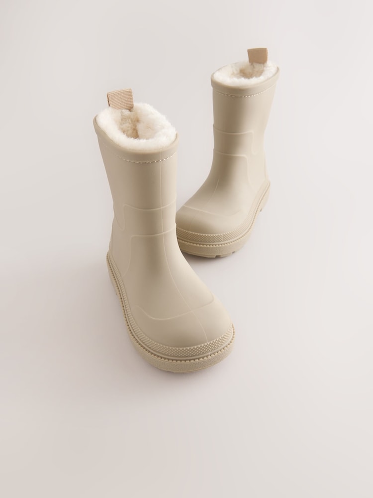 Neutral Warm Lined Wellies - Image 1 of 5 Neutral Warm Lined Wellies - Image 1 of 5
