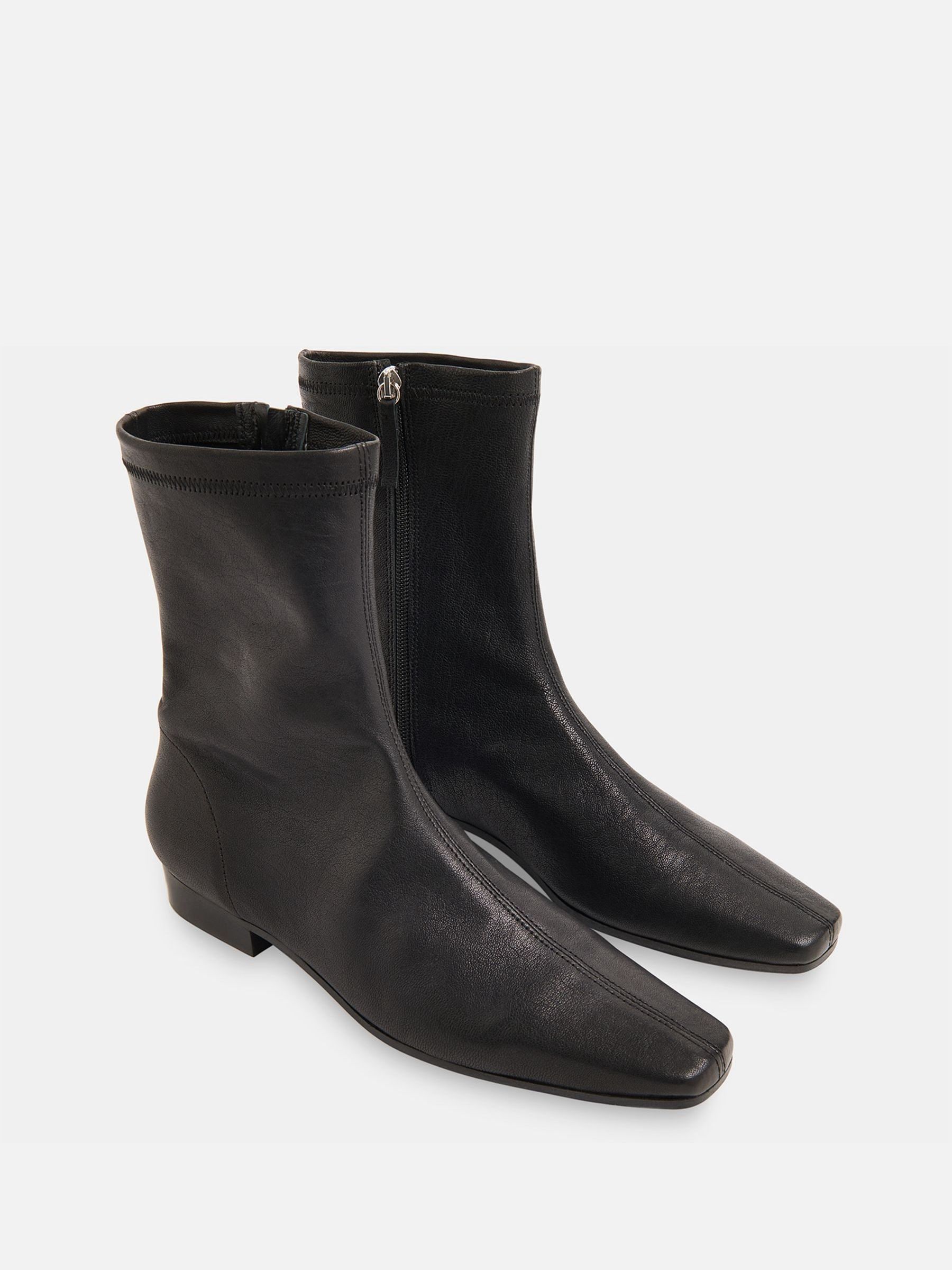 Buy Whistles Black Square Toe Flat Socks Boots from Next USA