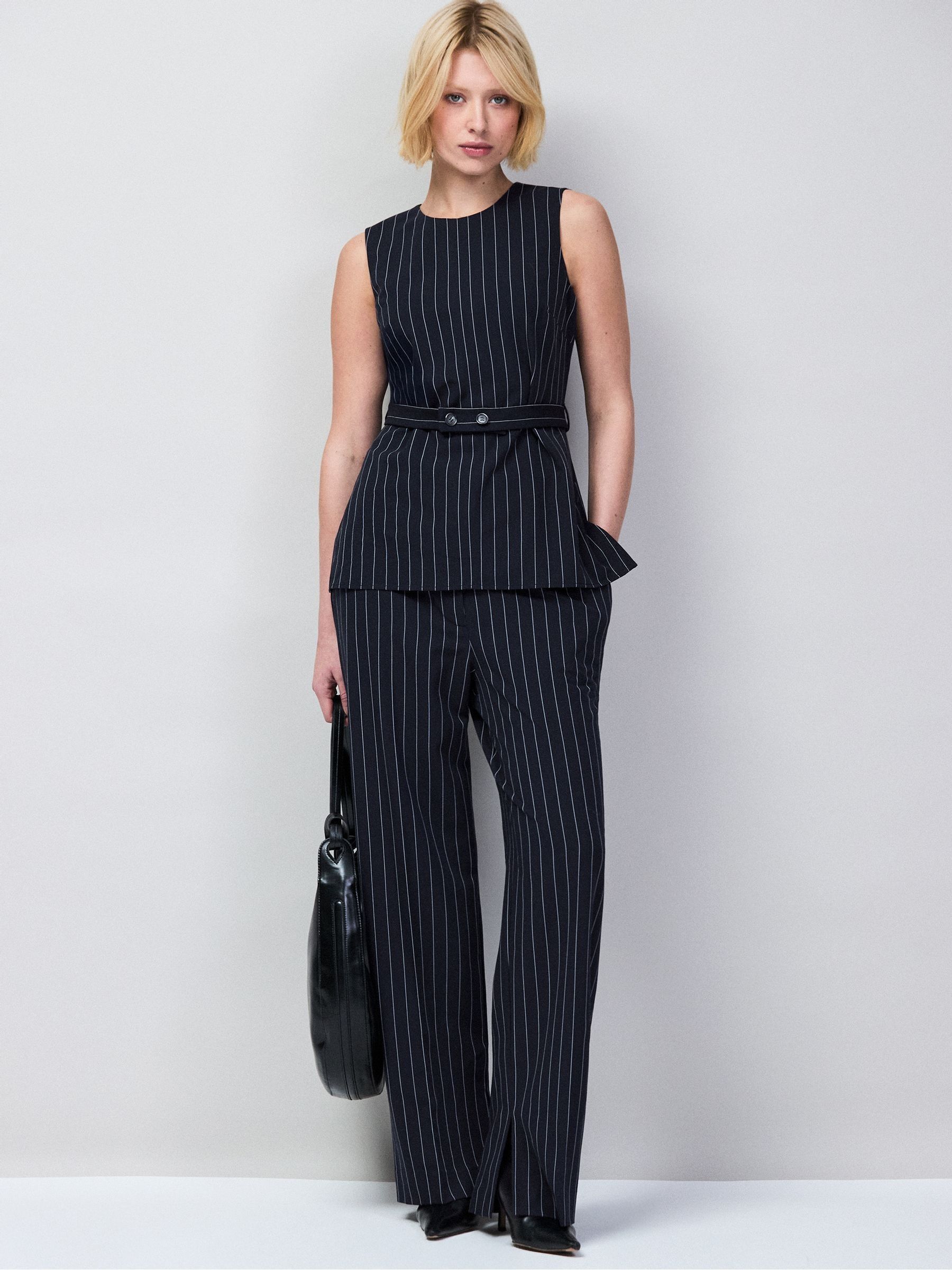 Buy Ro&Zo Blue Pinstripe Tailored Long Line Top from Next USA