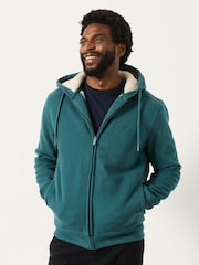 Turcoaz închis - FatFace Borg Lined Hoodie - Imaginea 1 din 6