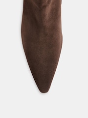 Whistles Brown Suede Pointed Kitten Heel Boots - Image 4 of 4