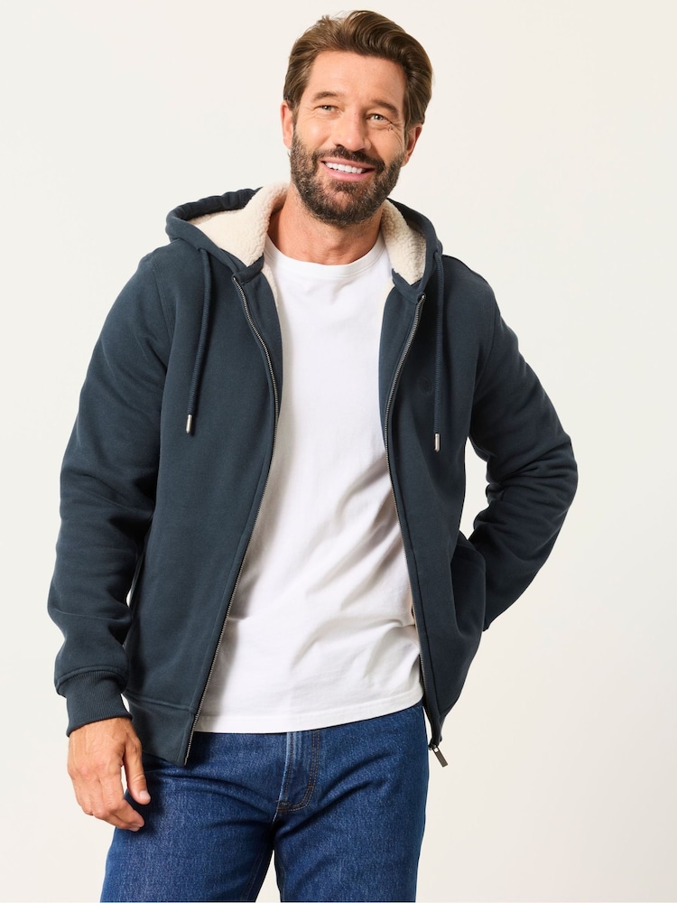 Bleumarin - FatFace Borg Lined Hoodie - Imaginea 1 din 6 Bleumarin - FatFace Borg Lined Hoodie - Imaginea 1 din 6