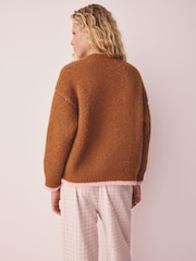 Rust Brown Crew Knit Snoopy Jumper - Image 4 of 8