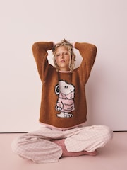 Rust Brown Crew Knit Snoopy Jumper - Image 5 of 8
