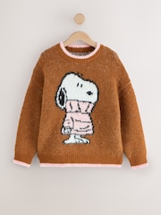 Rust Brown Crew Knit Snoopy Jumper - Image 6 of 8