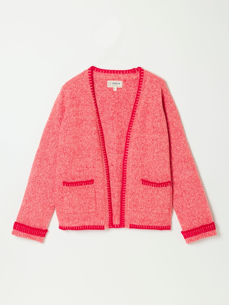 FatFace Hattie Red Knitted Edge to Edge Cardigan - Image 6 of 6 FatFace Hattie Red Knitted Edge to Edge Cardigan - Image 6 of 6