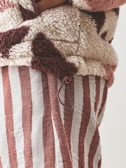 Cream Geometric Half Zip Borg Fleece - Image 4 of 9