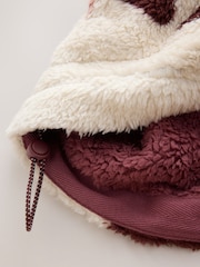 Cream Geometric Half Zip Borg Fleece - Image 9 of 9