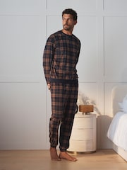 Navy Microfleece Long Sleeve Pyjamas Set - Image 1 of 8