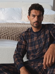 Navy Microfleece Long Sleeve Pyjamas Set - Image 3 of 8