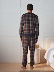 Navy Microfleece Long Sleeve Pyjamas Set - Image 4 of 8