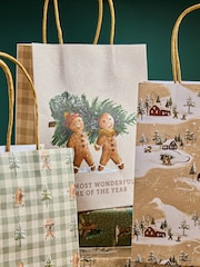 Green and Natural Gingerbread 6 Pack Gift Bag - Image 1 of 3