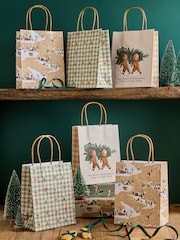 Green and Natural Gingerbread 6 Pack Gift Bag - Image 2 of 3