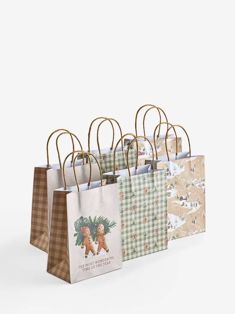 Green and Natural Gingerbread 6 Pack Gift Bag - Image 3 of 3