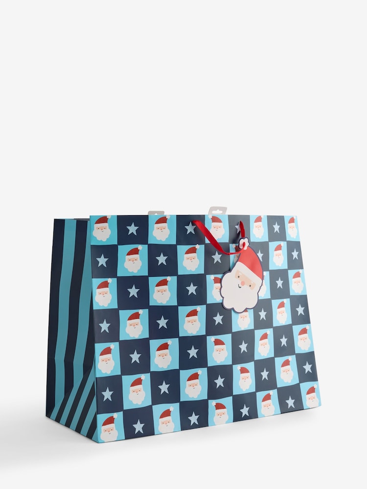 XL Navy Santa Large Gift Bag - Image 1 of 1 XL Navy Santa Large Gift Bag - Image 1 of 1