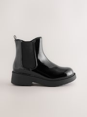 Black Patent Wide Fit (G) Chelsea Ankle Boots - Image 2 of 5