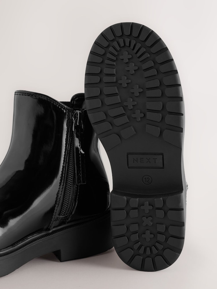 Black Patent Wide Fit (G) Chelsea Ankle Boots - Image 5 of 5 Black Patent Wide Fit (G) Chelsea Ankle Boots - Image 5 of 5
